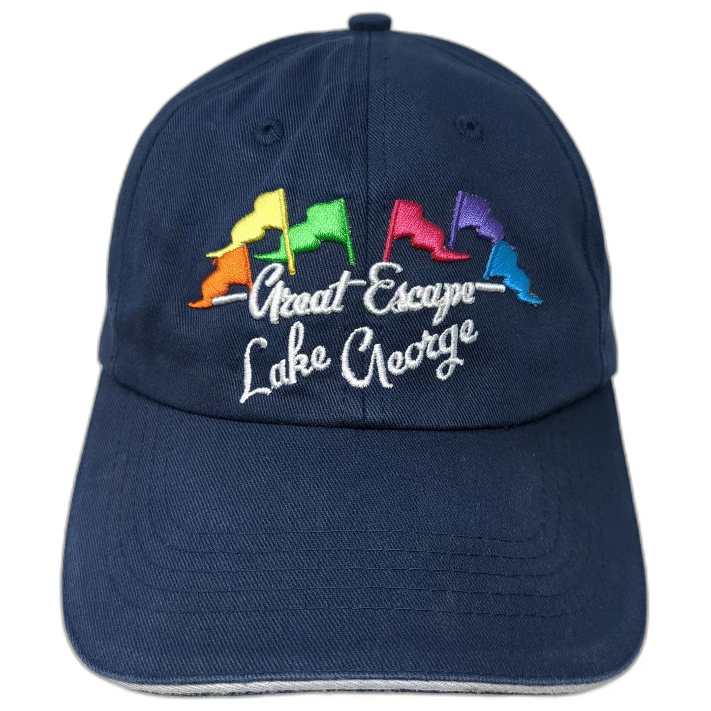 Six Flags Baseball Cap Blue One Size Great Escape Lake George Embroidered Hat