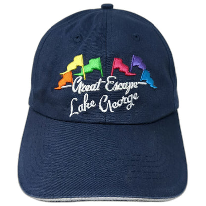 Six Flags Baseball Cap Blue One Size Great Escape Lake George Embroidered Hat