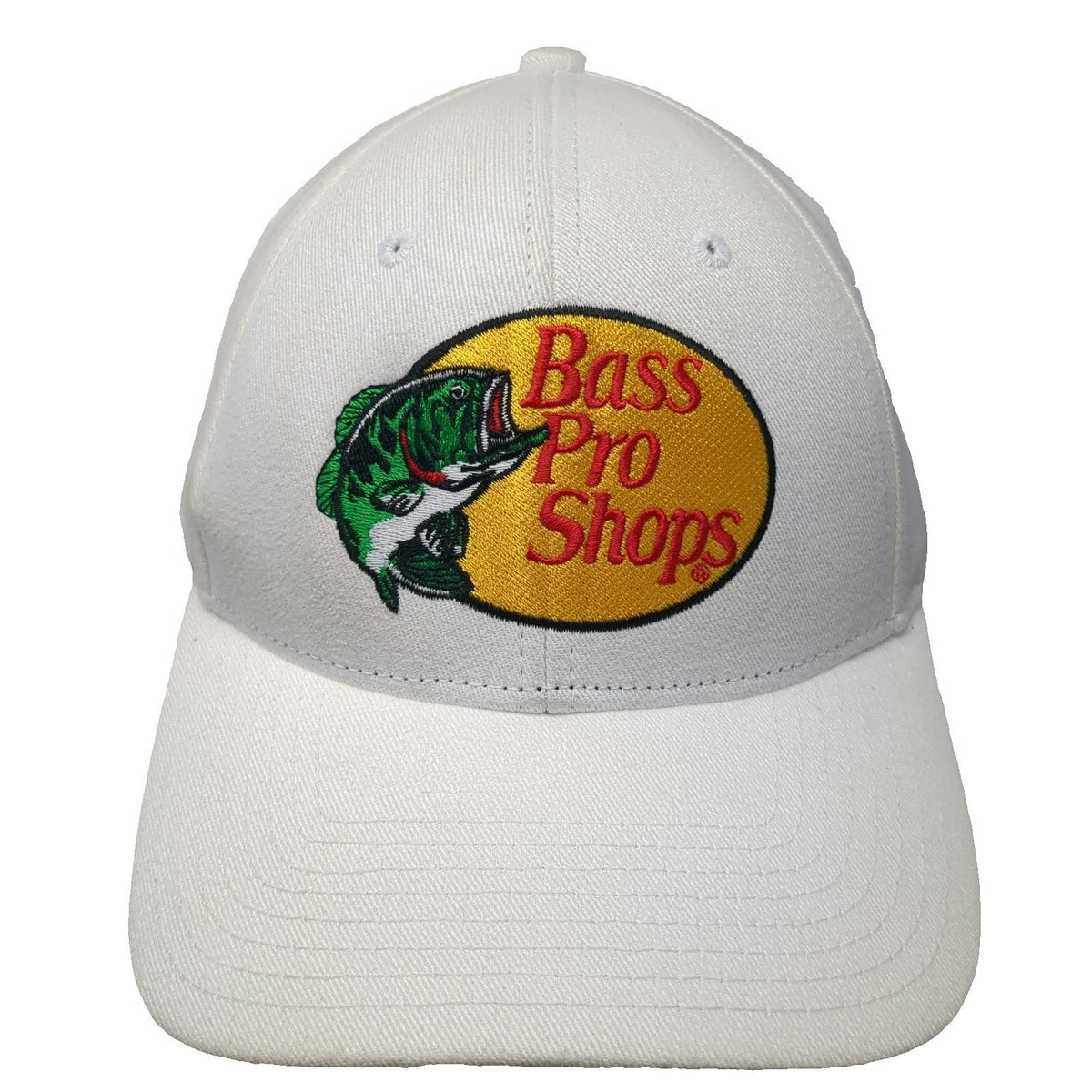 Bass Pro Shops Snapback Hat White One Size Fishing Bass Logo Adjustable Outdoor
