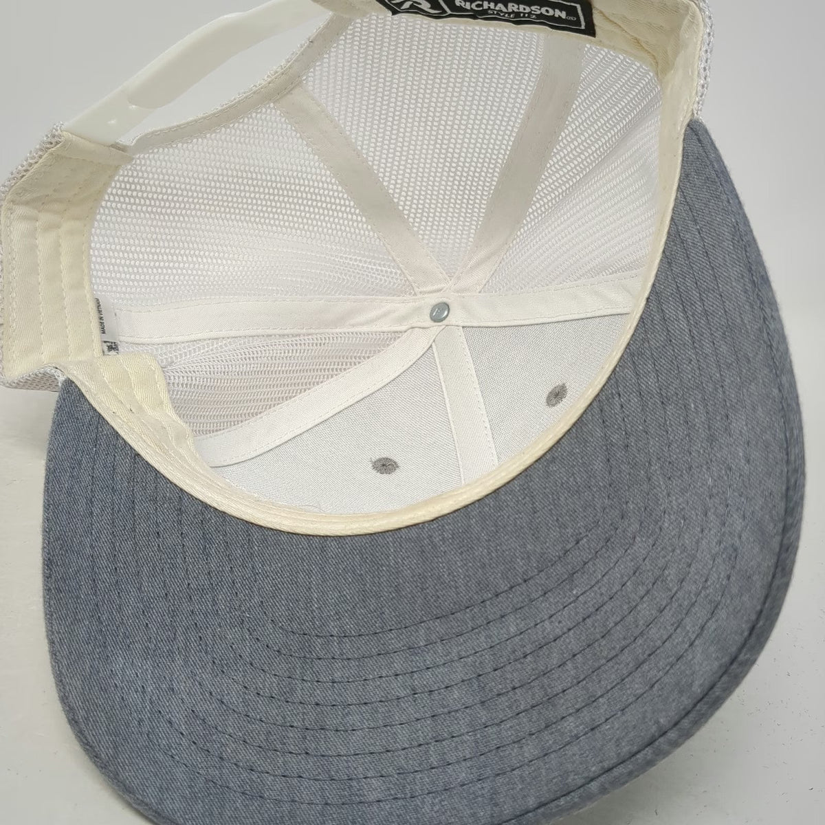 Richardson Trucker Hat Gray One Size Powering America Snapback Mesh Back Hat