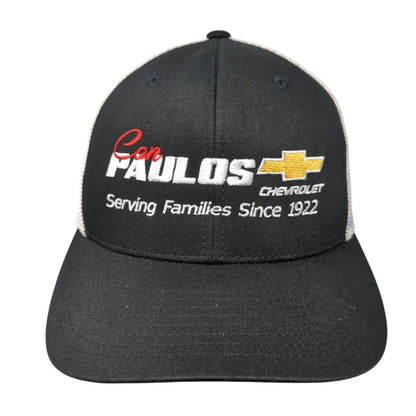 Con Paulos Chevrolet Fitted Mesh Back Trucker Hat Black S/M Flexfit