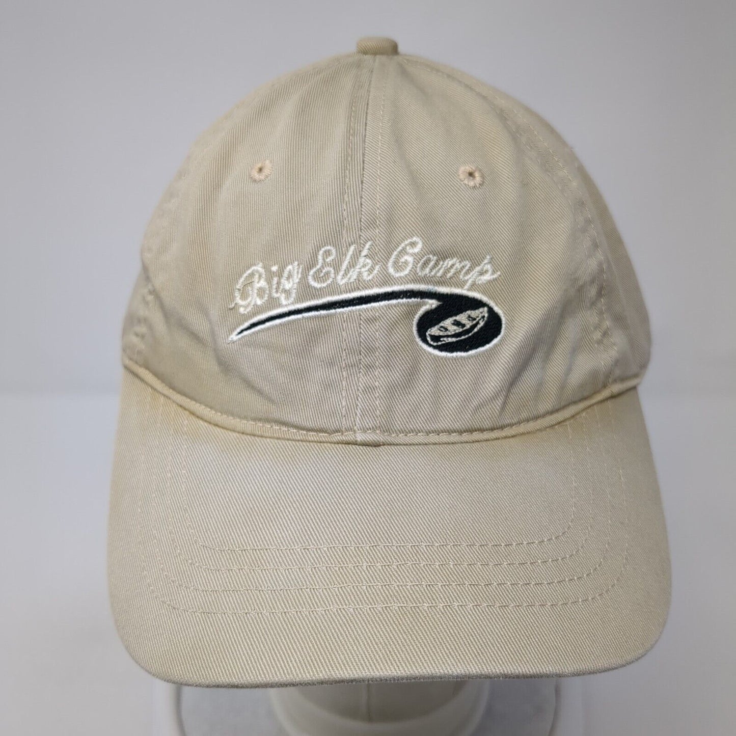 Big Elk Camp Slideback Hat Tan One Size Adjustable Embroidered Sutton's