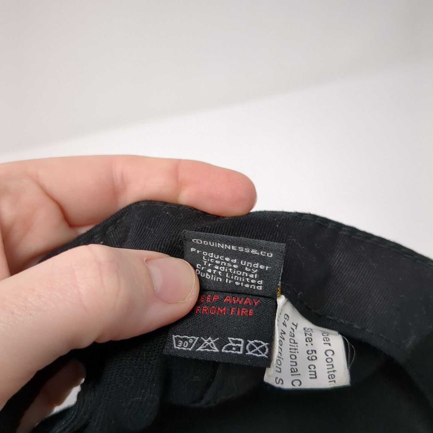 Guinness Dublin Est 1759 Slideback Hat Black 59cm Adjustable Embroidered
