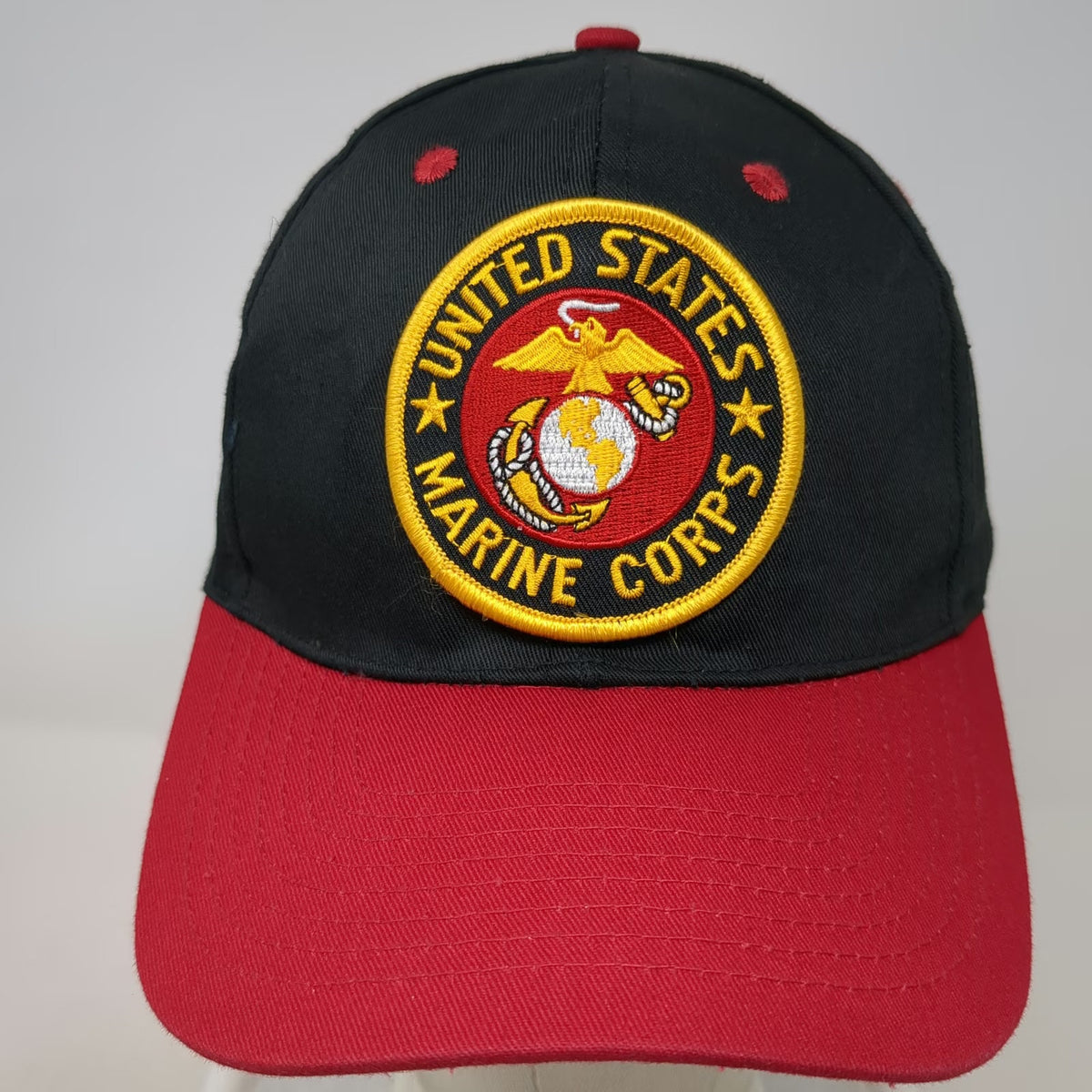Snapback Hat Black Red One Size United States Marine Corps USMC Military Patch