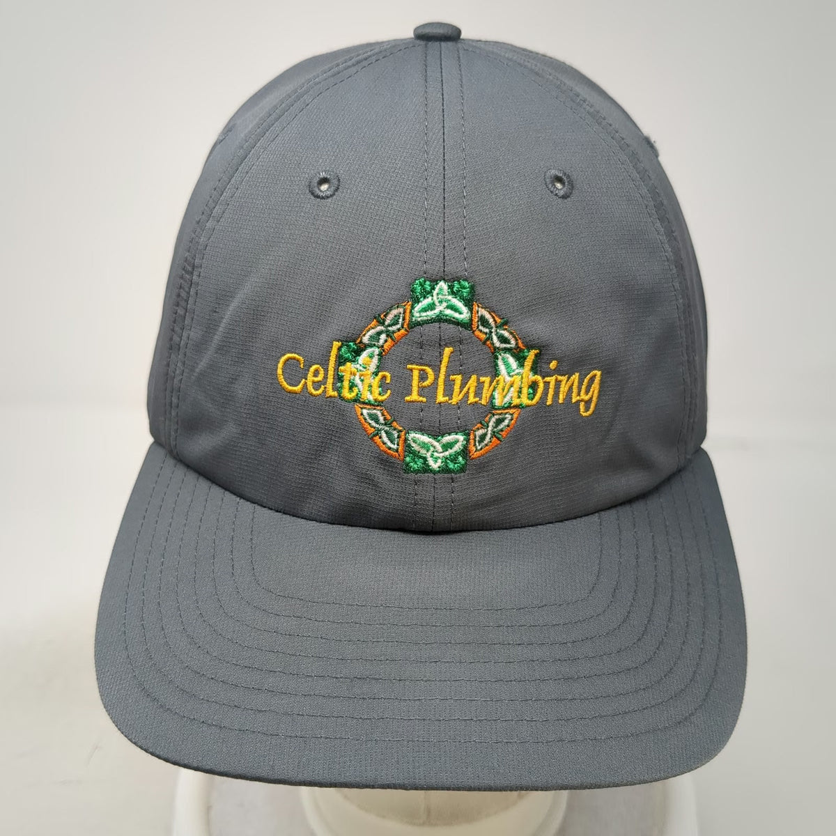 Richardson Baseball Cap Gray One Size Celtic Plumbing Knot Logo Strapback Hat