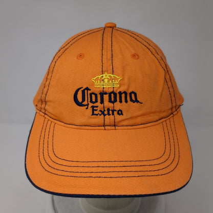 Corona Extra Strapback Hat Orange One Size Adjustable Embroidered 6 Panel Cotton
