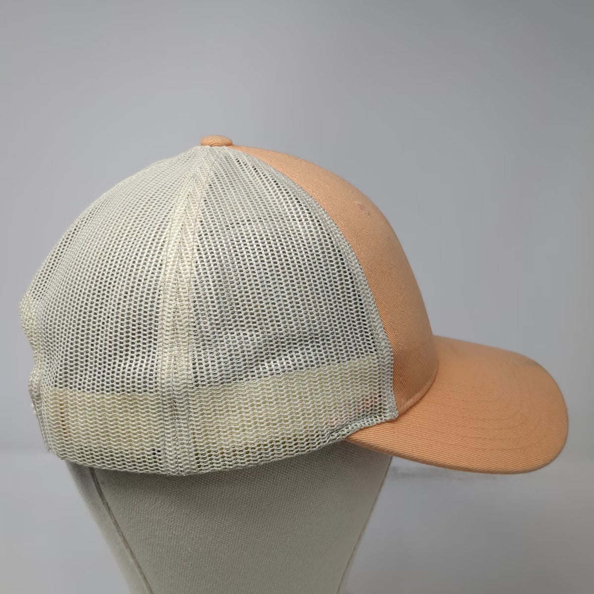 Richardson Trucker Hat Orange L Snapback Mesh Back Leather Patch Trucking
