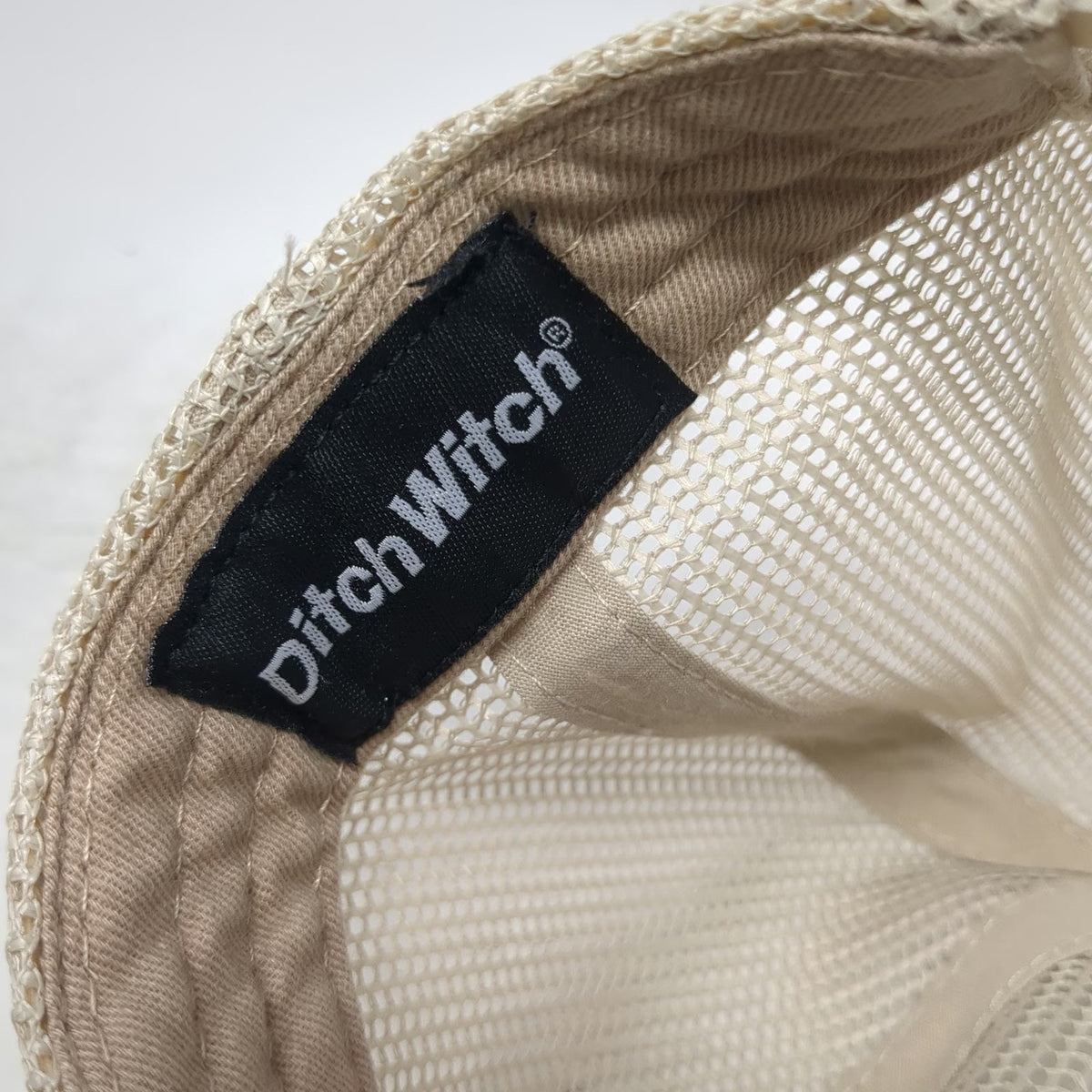 Ditch Witch Trucker Hat Beige Gray One Size Mesh Back Snapback Patch Heavy Duty