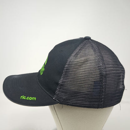 R+L Carriers Trucker Hat Black One Size Mesh Back Snapback Green Embroidery Logo
