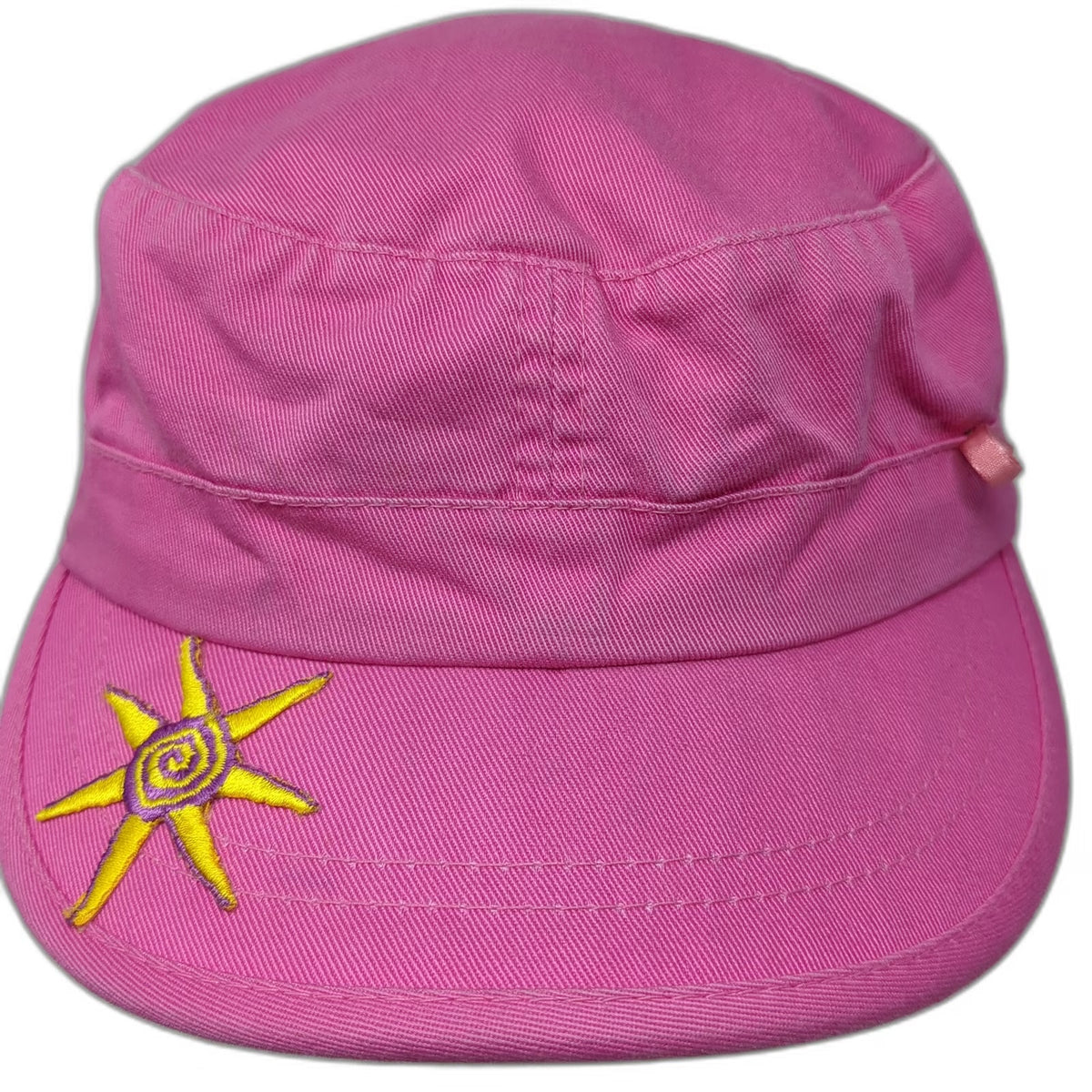 SKY Army Cap Pink One Size Cotton Embroidered Sun Yellow Purple Strapback Hat
