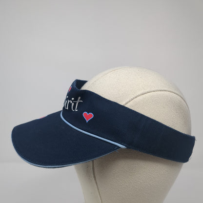 Spirit Hearts Strapback Visor Hat Blue One Size Adjustable Outdoor