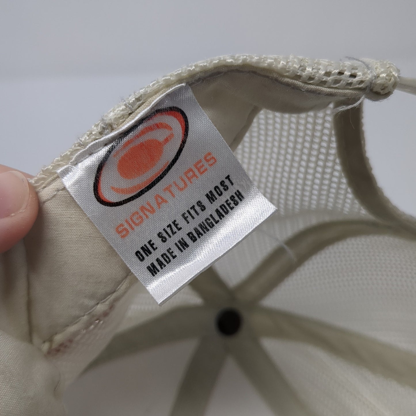 Heavy Duty Grandpa Trucker Hat Beige One Size Adjustable Mesh Back Signatures