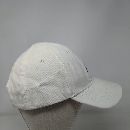 Nike Swoosh Strapback Hat Cream OSFA Adjustable Embroidered Vented Holes 6 Panel