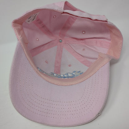 Las Vegas Strapback Baseball Cap Pink One Size Adjustable Embroidered 6 Panel