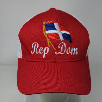 Rep Dom Flag Snapback Hat Red One Size Adjustable Embroidered 6 Panel