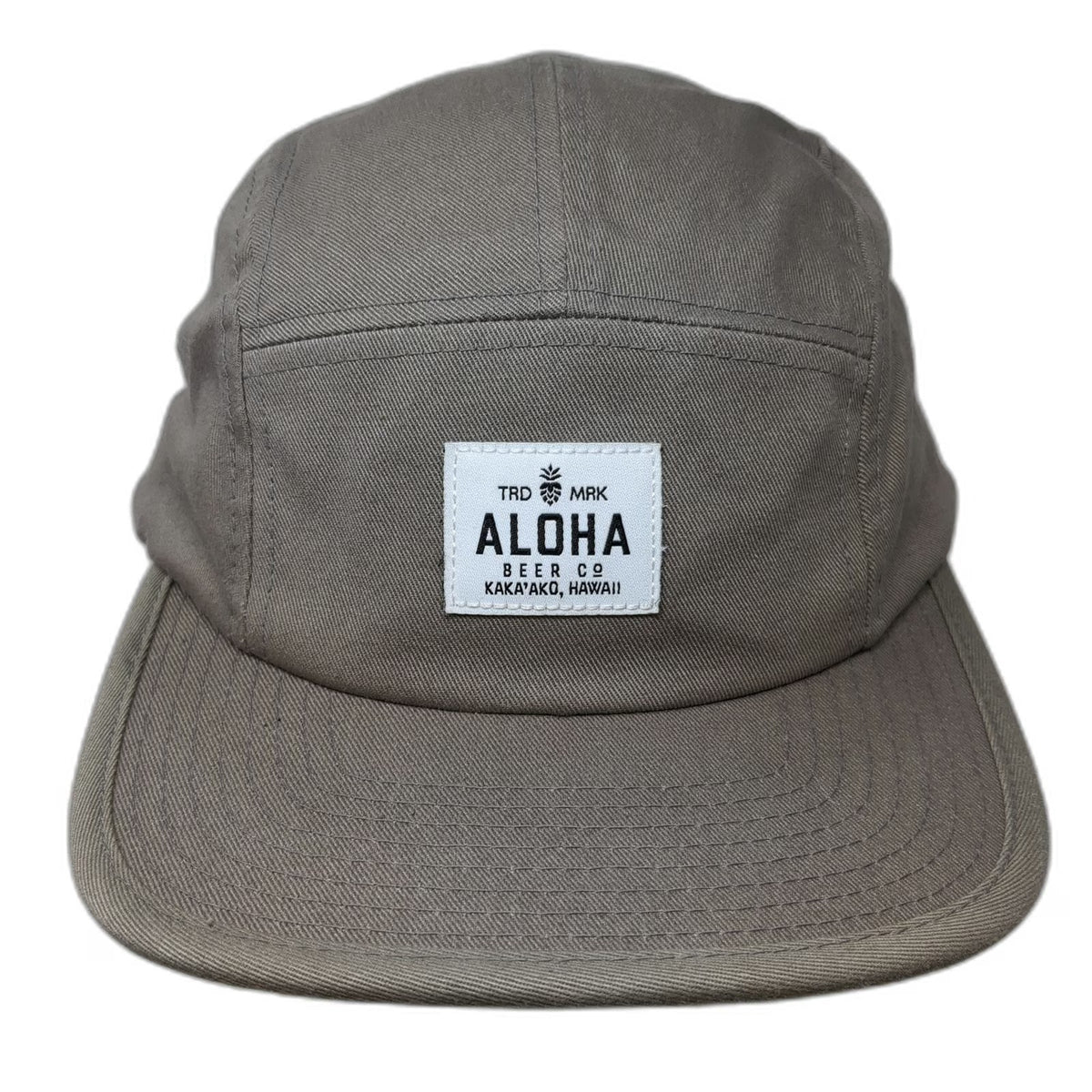 Aloha Beer Co 5 Panel Brown One Size Strapback Flat Brim Cotton Hat Hawaii Brew