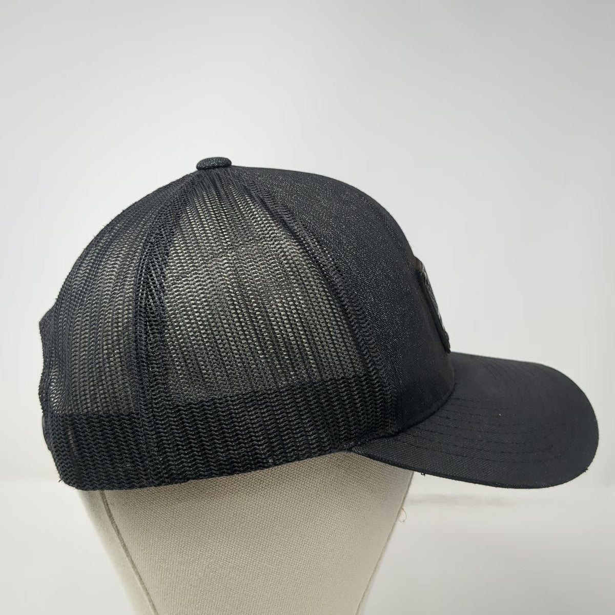 Pacific Headwear Trucker Hat Black One Size Snapback American Flag Rubber Patch