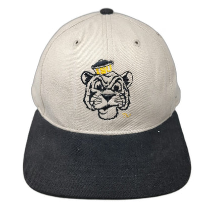 LSU Tigers NCAA Pro-Line Snapback Hat Beige Black Yellow Flat Brim Vintage
