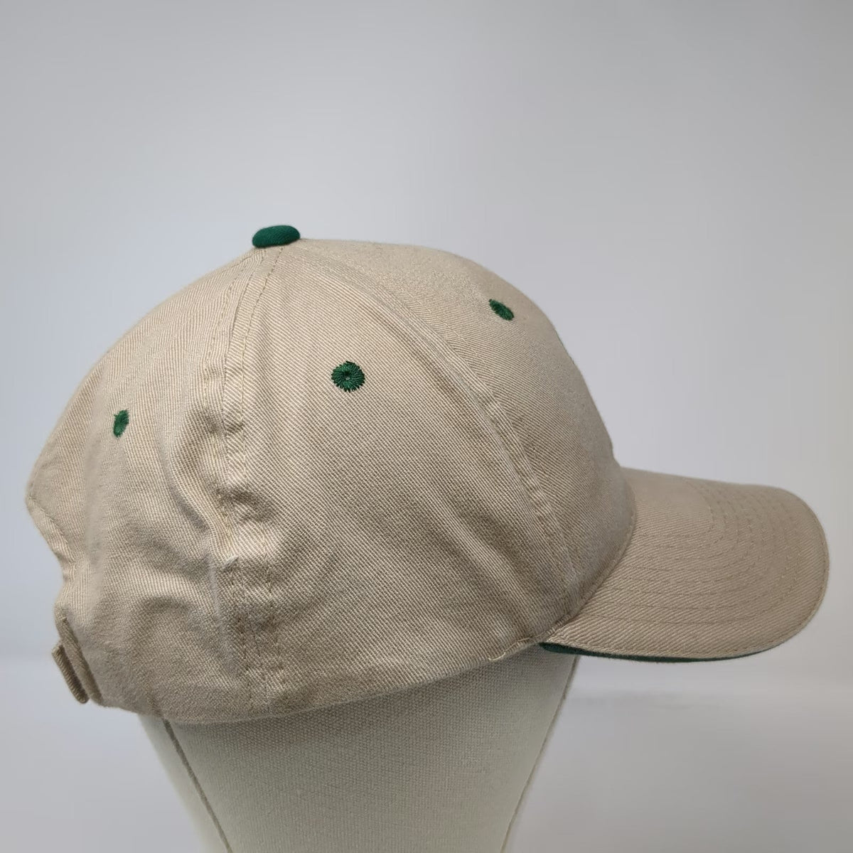 Outdoor Cap Powder River U Logo Beige Baseball Cap One Size Strapback Hat Green