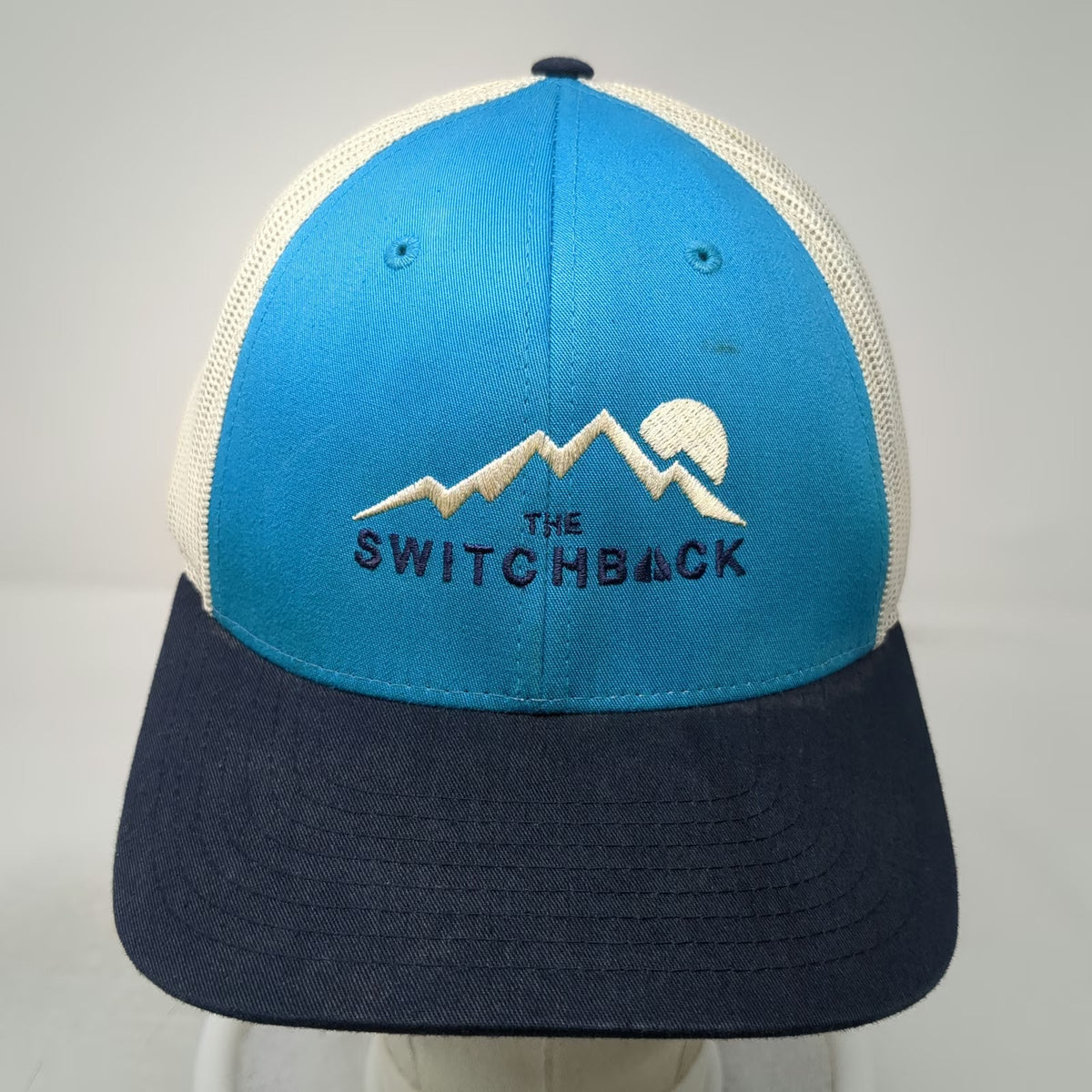 Richardson Trucker Hat Blue L Mesh Snapback The Switchback Mountain Sun Logo