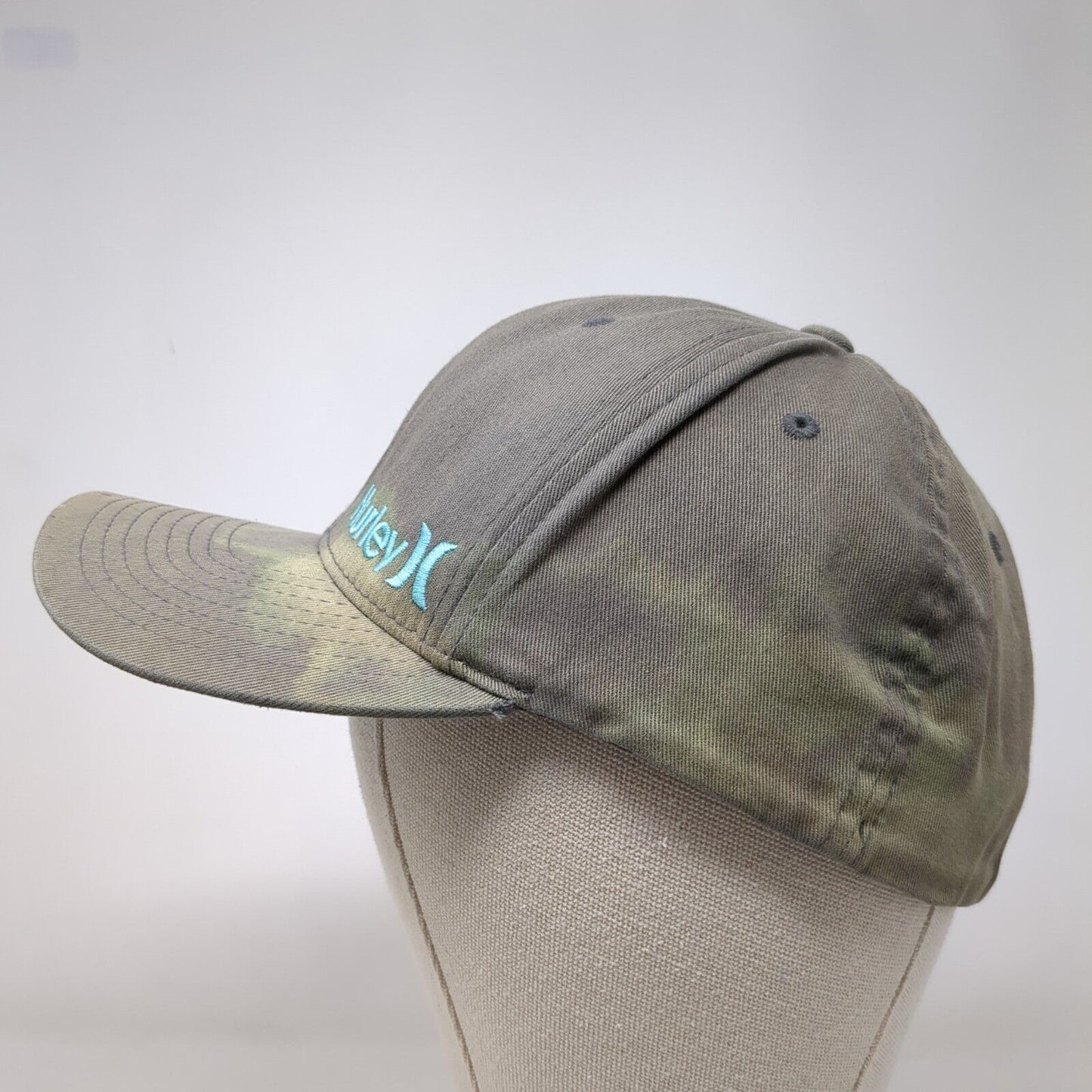 Hurley Fitted Hat Gray L-XL Embroidered Logo Flexfit Yupoong 6 Panel