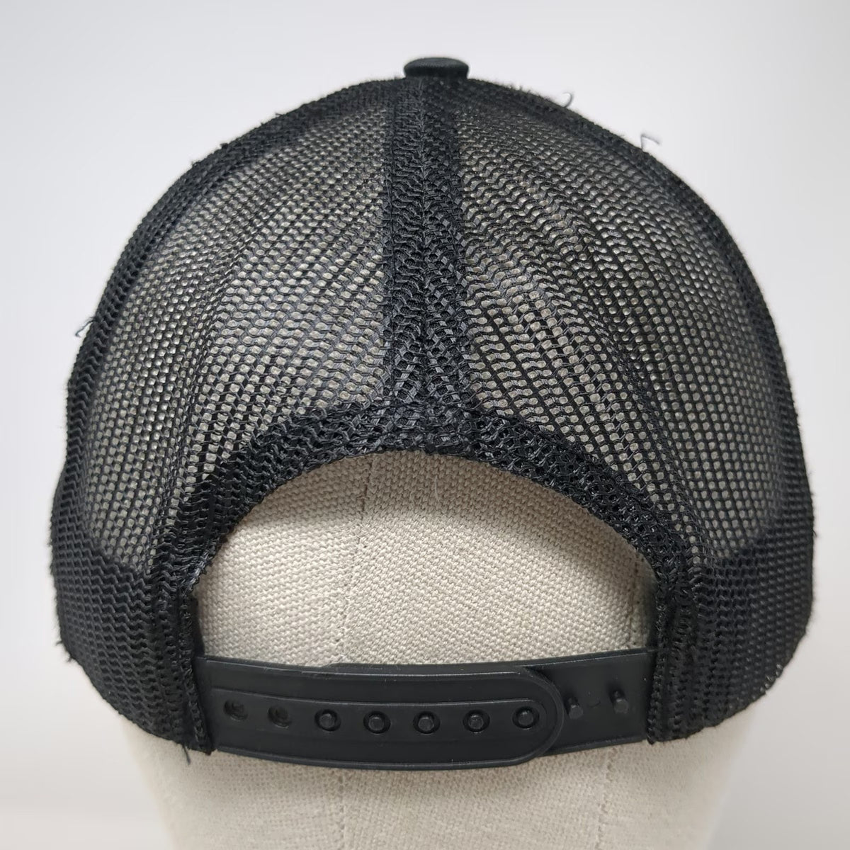 Dover Bluff Hat Co Trucker Hat Black One Size Mesh Back Leather Patch Hook Logo