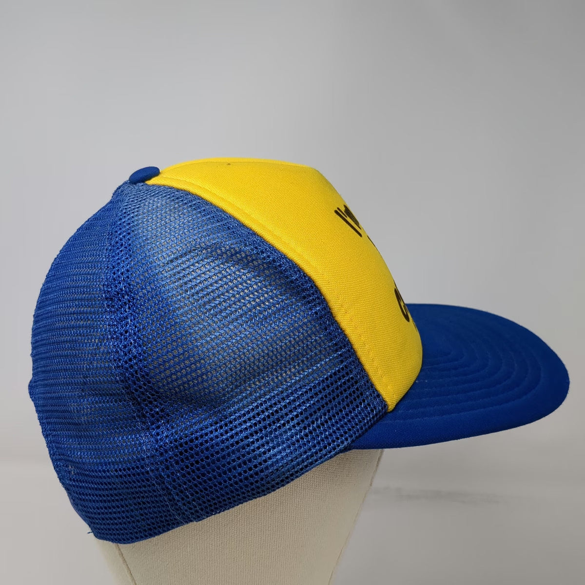 Designer Award Headwear Trucker Hat Blue Yellow CRS Disease Humor Vintage