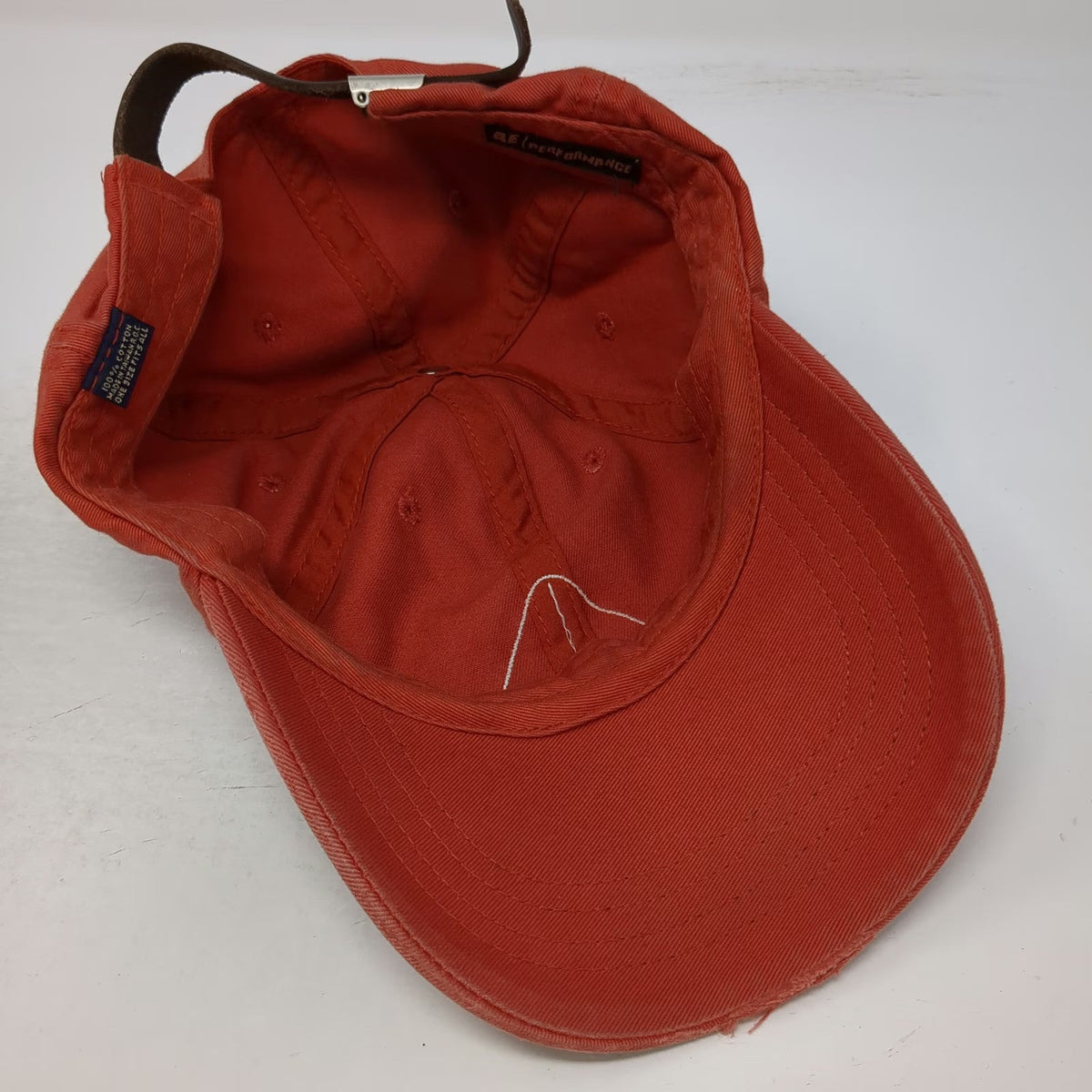 American Eagle Baseball Cap Orange One Size Distressed Snowboard Patch AE Hat