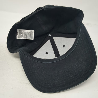 Vans Snapback Hat Black White One Size Embroidered Logo Flat Brim Skateboard Cap