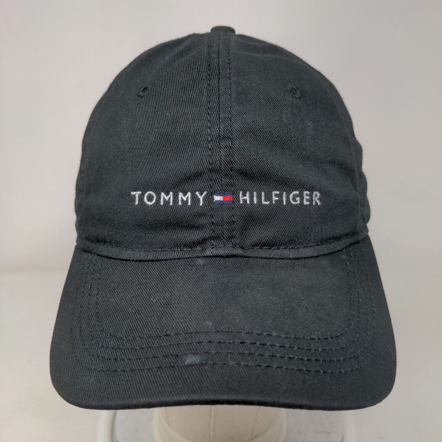 Tommy Hilfiger Slideback Hat Black One Size Embroidered Logo Adjustable