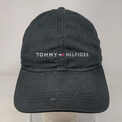 Tommy Hilfiger Slideback Hat Black One Size Embroidered Logo Adjustable