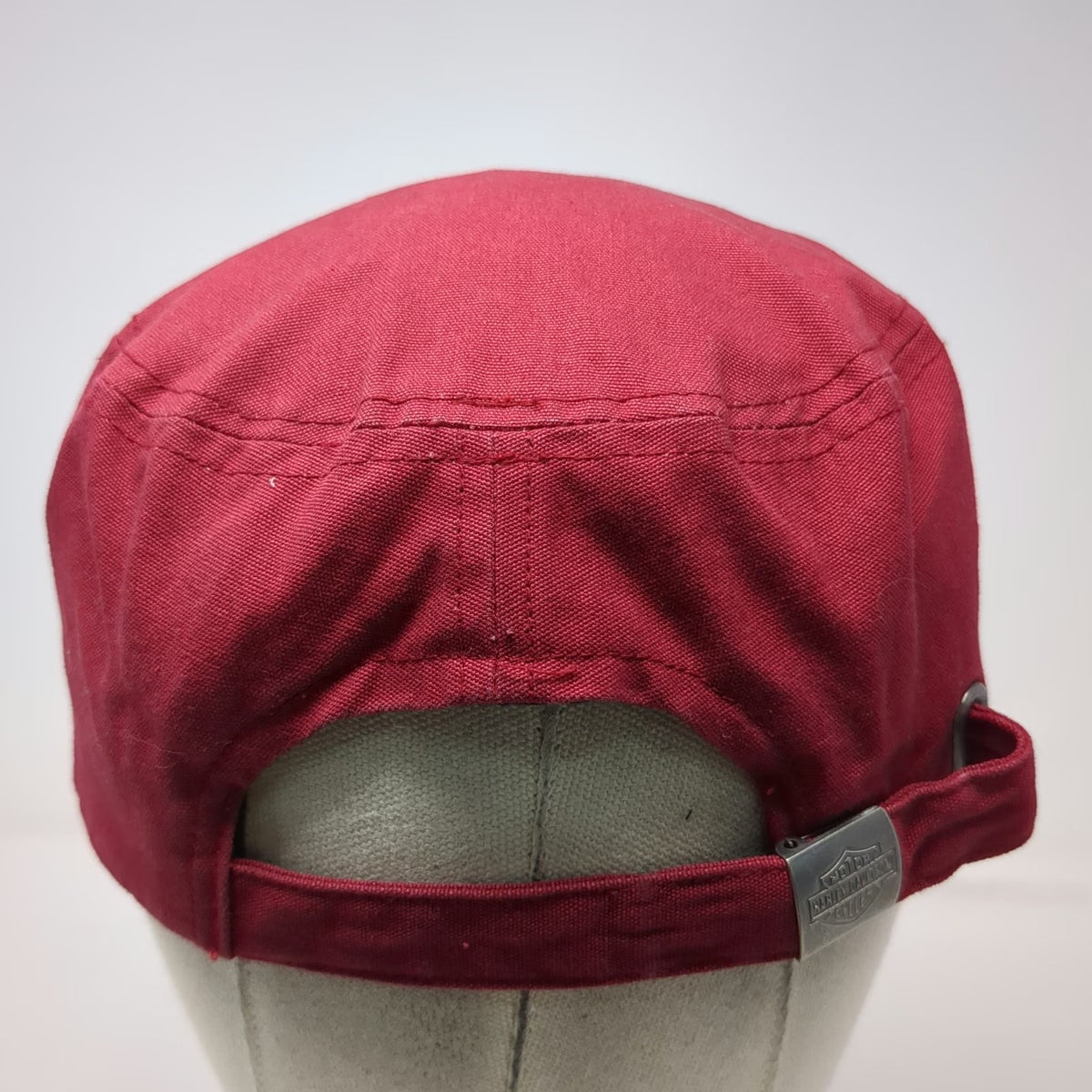 Harley-Davidson Army Cap Red One Size Rhinestone Script Adjustable Strap Hat