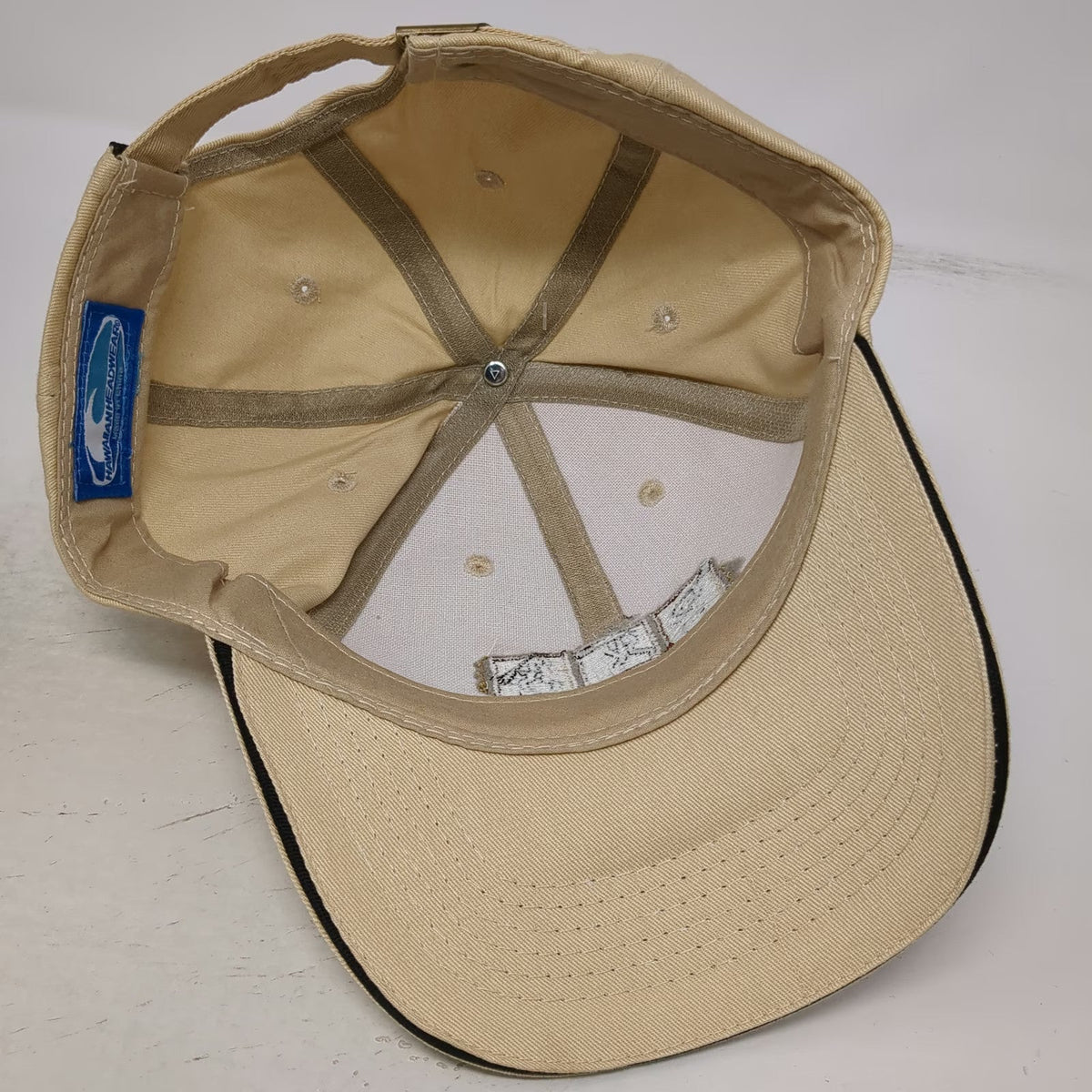 Hawaiian Headwear Baseball Cap Beige One Size Cotton Kauai Hawaii Slideback Hat