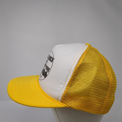 Black Rock RV Park Snapback Trucker Hat Yellow OS Adjustable Mesh Rope San Sun