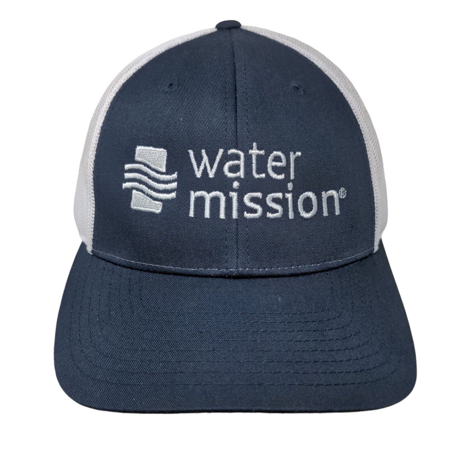 Water Mission Snapback Trucker Hat Blue M/L Embroidered Mesh Back Richardson