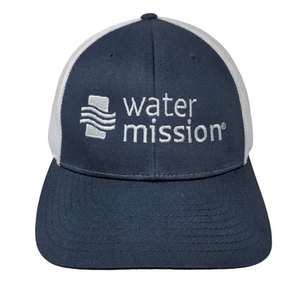 Water Mission Snapback Trucker Hat Blue M/L Embroidered Mesh Back Richardson