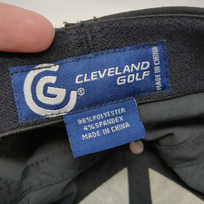 Cleveland Golf Baseball Cap Black M Fitted Textured A-Flex Stretch Fit Hat