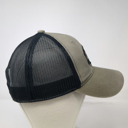 Cabela's Trucker Hat Beige One Size Mesh Back Mountain Patch Black Snapback