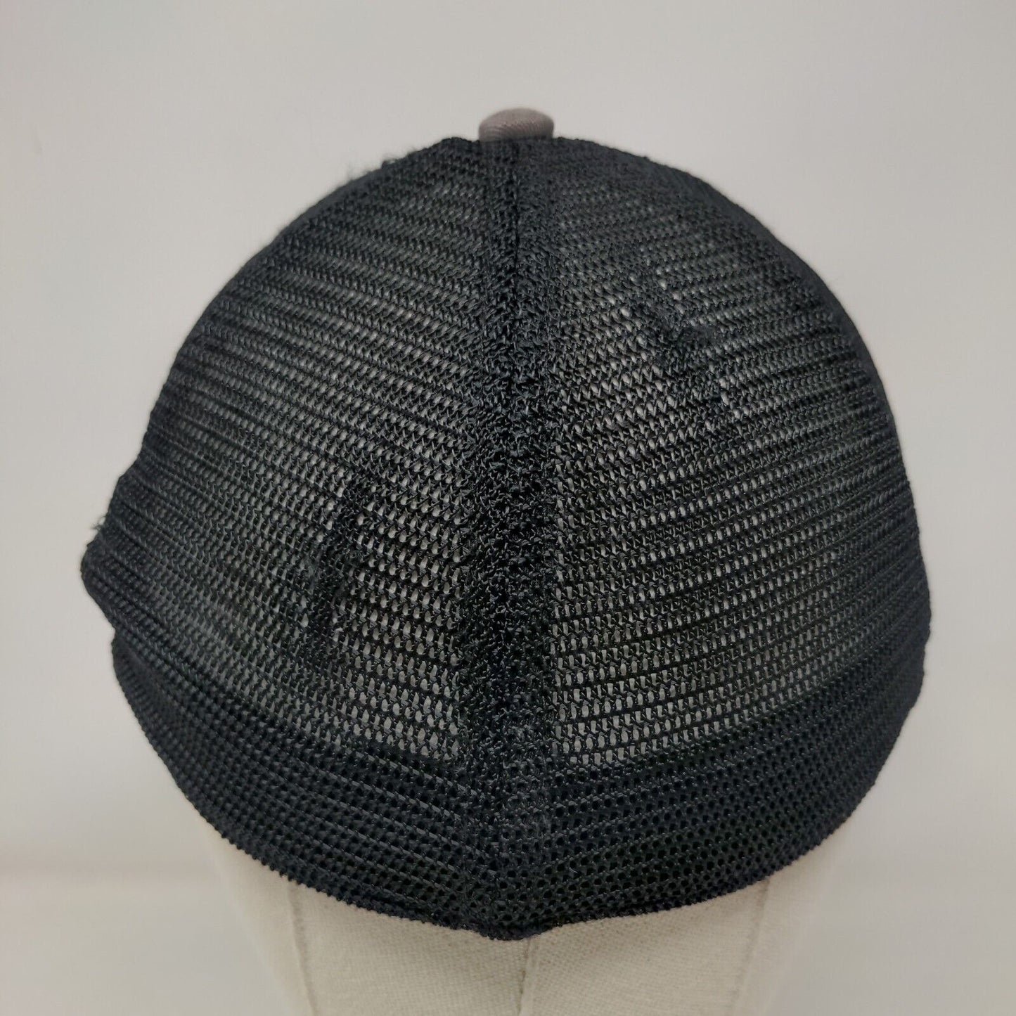 Sun Wave Patch Fitted Mesh Back Rope Trucker Hat Gray S/M Outdoor Cap