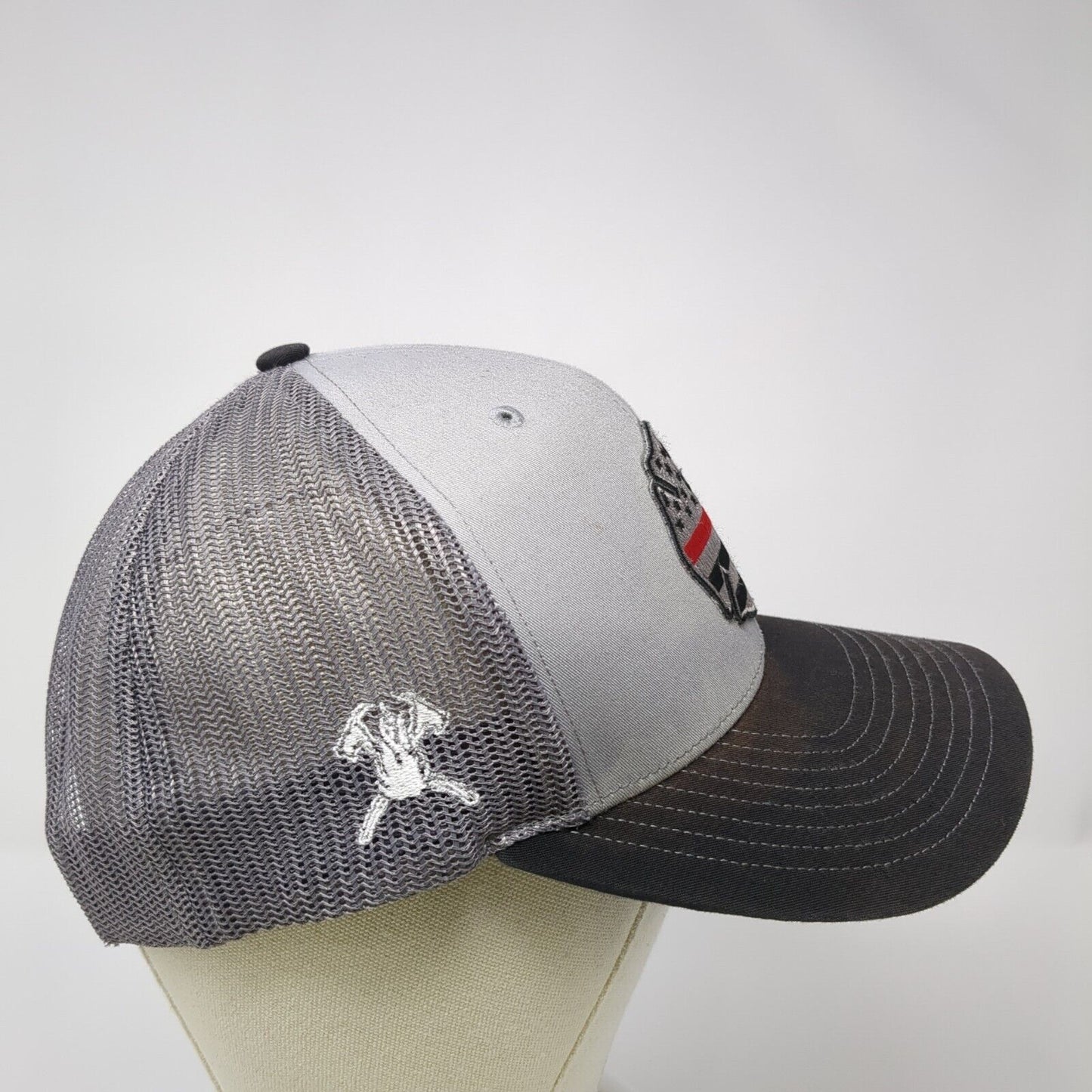 Richardson Snapback Trucker Hat Gray One Size Mesh Back Logo Patch