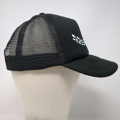 dkps Trucker Hat Black One Size Mesh Snapback Foam Fish School Graphic Polyester
