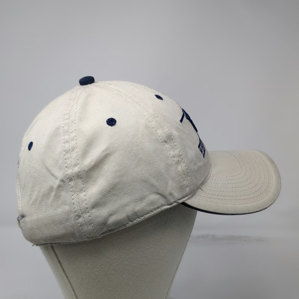 Whitman College NCAA The Game Cap Beige Blue One Size Slideback WC Logo Hat
