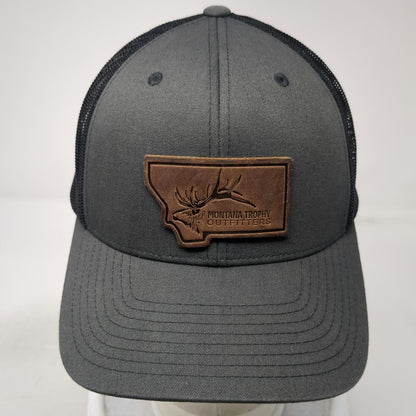 Range Leather Company Trucker Hat Gray One Size Montana Trophy Outfitters Elk