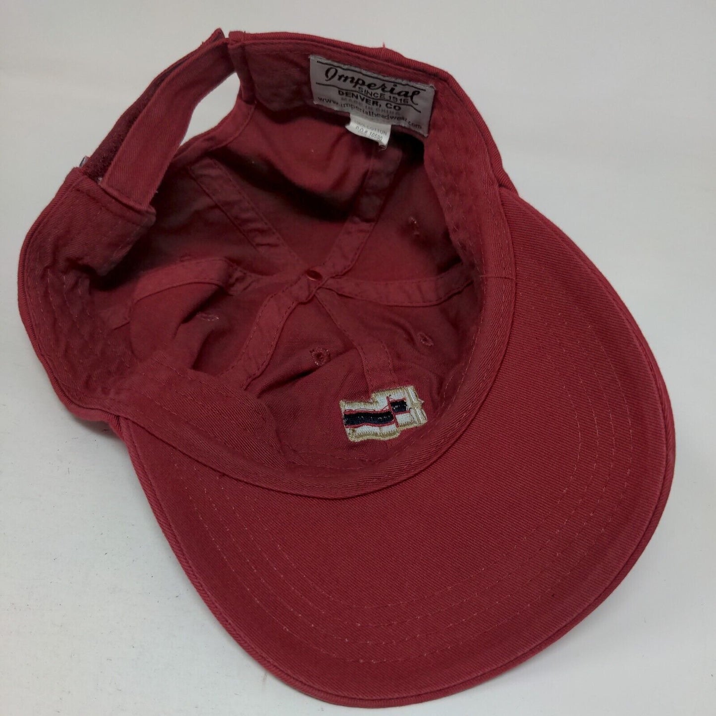 Canebrake Strapback Hat Red One Size Embroidered Logo Imperial
