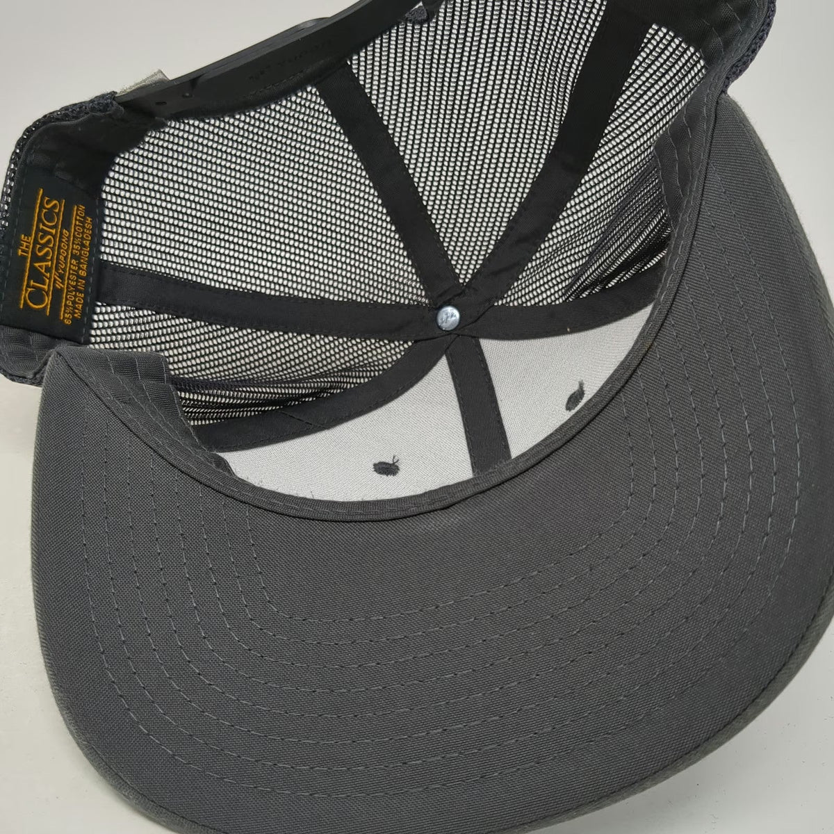 Yupoong Trucker Hat Gray Black White One Size Bolo Fly Fishing Idaho USA Patch