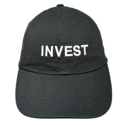 Public Invest Baseball Cap Black One Size Slideback Cotton Hat Finance Stocks
