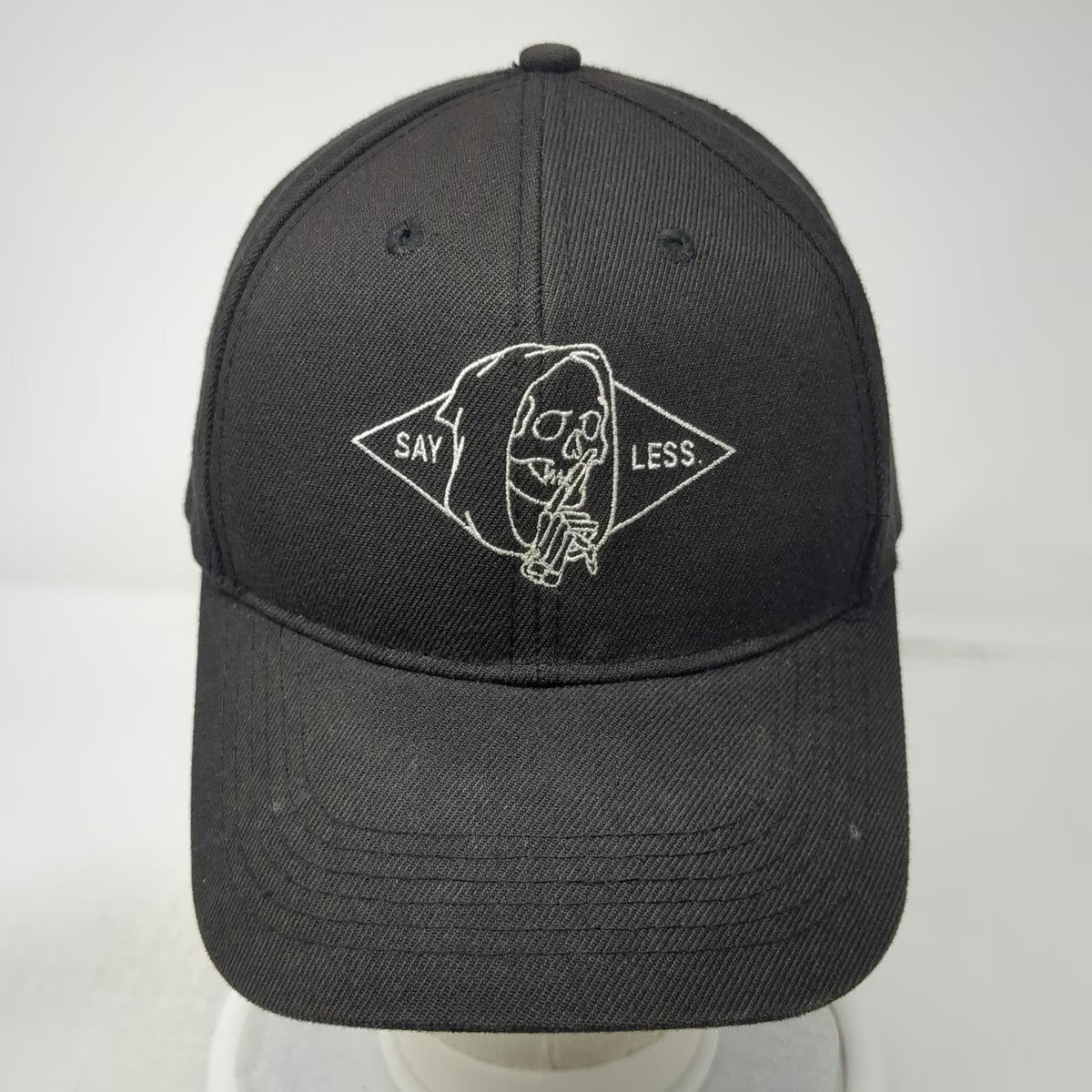 Gld Baseball Cap Black L Say Less Skull Grim Reaper Diamond Snapback Hat