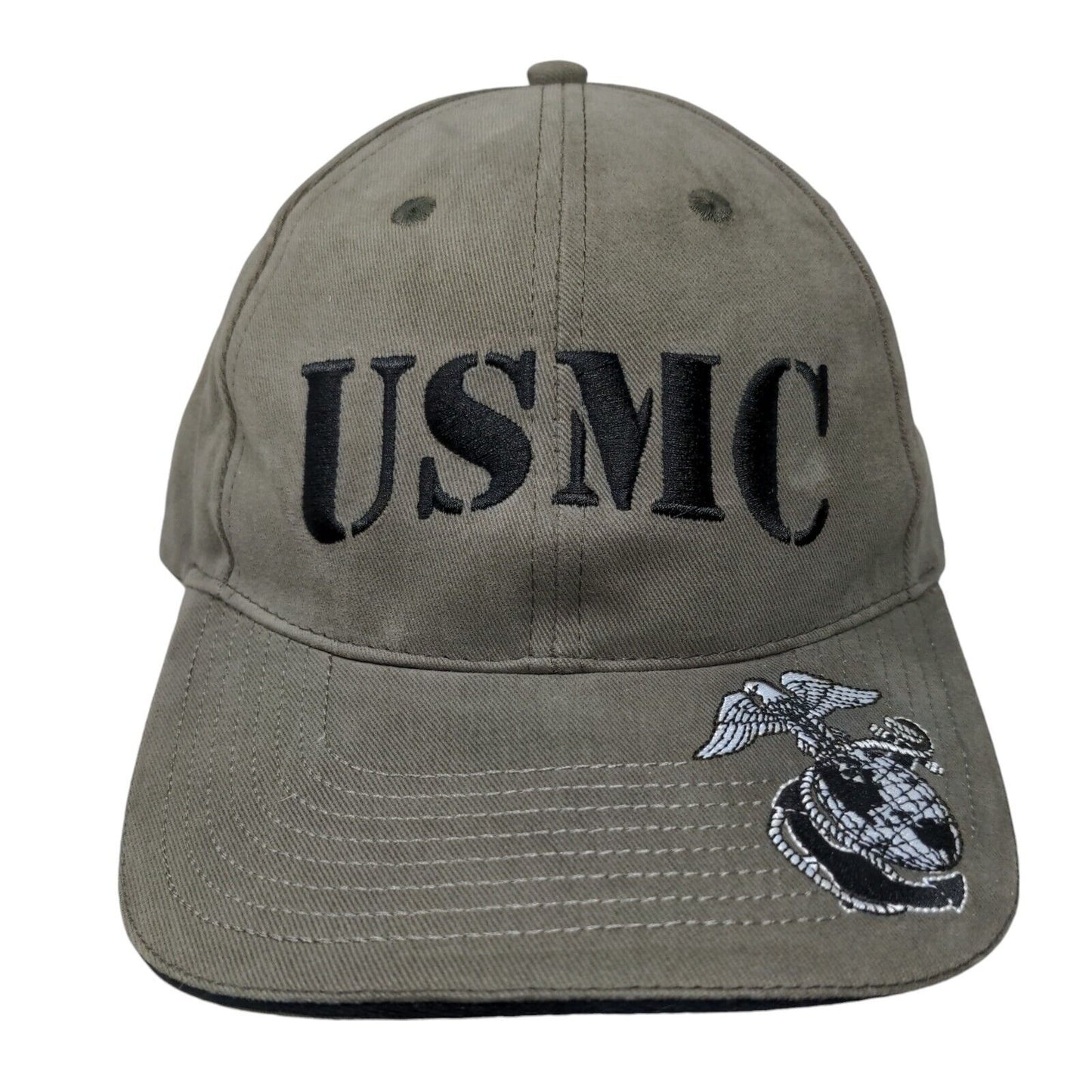 USMC Strapback Hat Grayish-Green OSFA Adjustable Embroidered W/Tags Rothco
