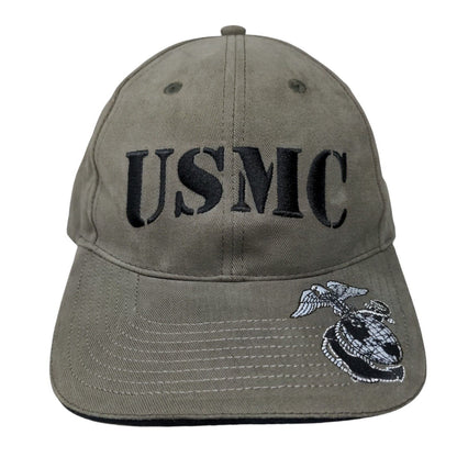 USMC Strapback Hat Grayish-Green OSFA Adjustable Embroidered W/Tags Rothco