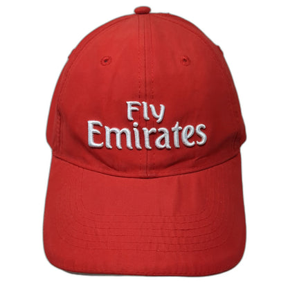Emirates Fly Logo Baseball Cap Red One Size Adjustable Slideback Buckle Hat